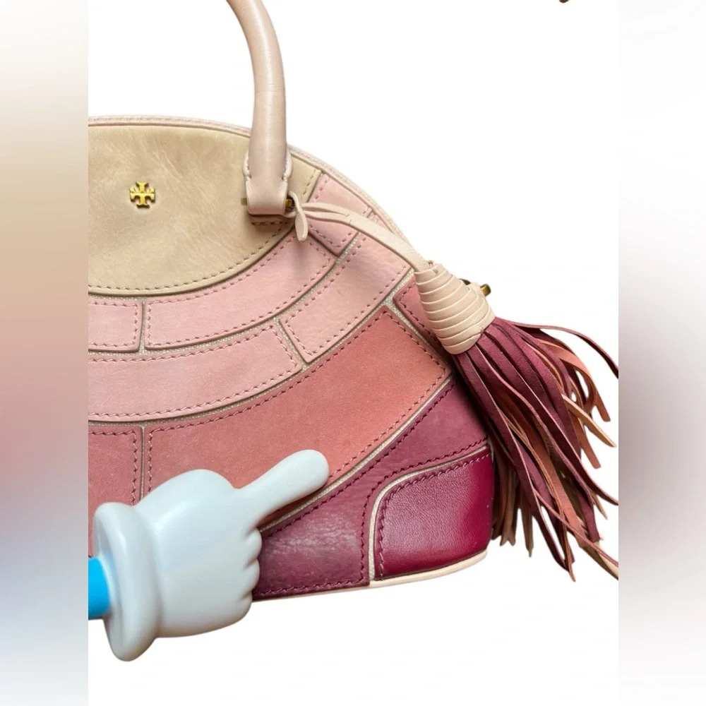 Tory Burch Womens Leather Crossbody Shoulder Bag Light Pink Seashell red - Picture 5 of 16
